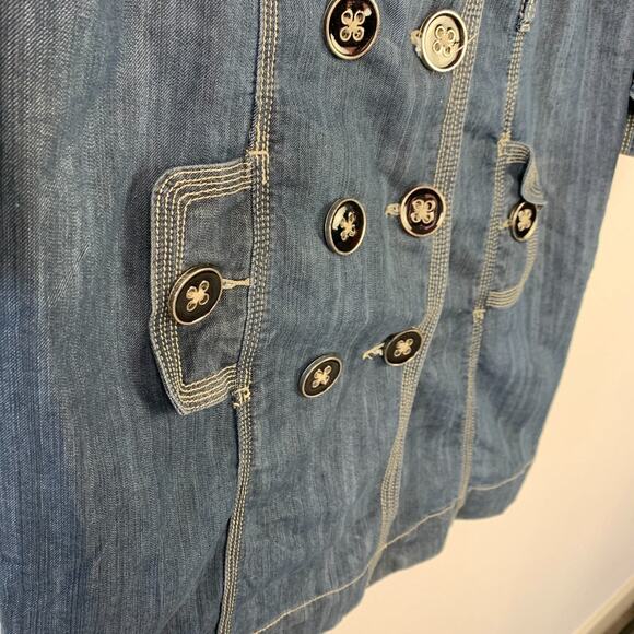 Vintage Christopher & Banks Long Oversized Button Peacoat Jacket Womens Small - Picture 4 of 6